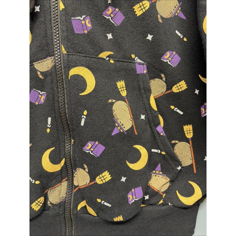 Pusheen CultureFly Full Zip Hoodie - Women's Sz XS - Witch Cat Black Halloween - Picture 2 of 5